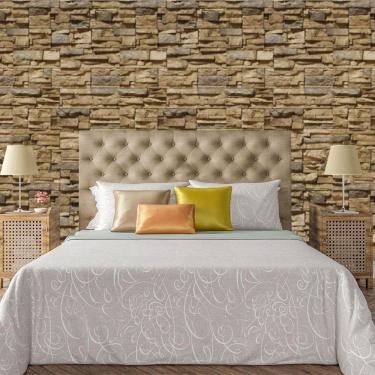 Imagem de Papel De Parede Adesivo Pedra Canjiquinha Rustica Lavável Cozinha 3m