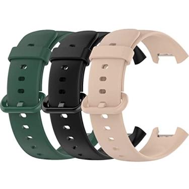 Imagem de Kit 3x Pulseiras compatível com Redmi Mi Watch 2 Lite Cor:Verde Militar - Preta - Bege