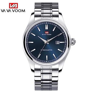 Imagem de JOYID Relógios masculinos de luxo, relógio de pulso de quartzo, relógio casual de negócios, relógio luminoso de moda, relógio de aço inoxidável, relógio à prova d'água