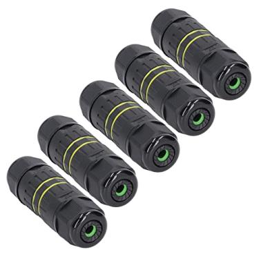 Imagem de Conector IP68 à prova d'água, 5 peças, conector de alimentação de 3 pinos reto através de ambientes externos para conexões de conduítes de 9 a 12 mm