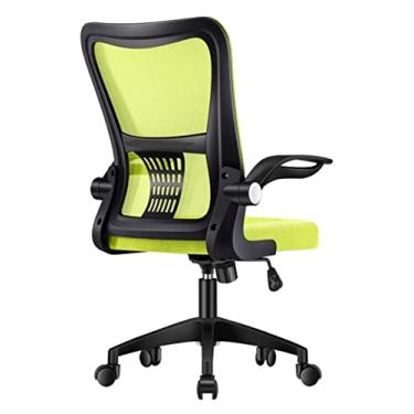 Imagem de cadeira de escritório Cadeira de computador Apoio lombar Almofada Assento Malha Cadeira de mesa de escritório 120 ° Encosto inclinado Cadeira de trabalho Cadeira de jogo Cadeira (cor: preto verde)