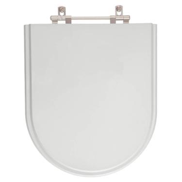 Imagem de Assento Sanitário Tampa de Vaso Madeira MDF Laqueado Carrara para bacia Deca 6lpf