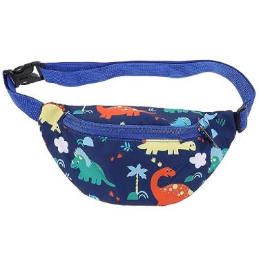 Imagem de Pochete de dinossauro, bolsa de cintura infantil, bolsa de desenho animado, cinto para meninos e, viagens, caminhadas, esportes (dinossauro azul), Azul, 26X9X5CM, Moda