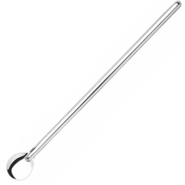 Imagem de SIMONAGGIO Colher Bailarina Para Suco Moniz - Colher de Aço Inox Para Sucos e Drinks - Ideal Para Jarras e Copos Altos - 30 cm