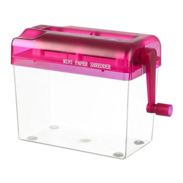 Imagem de Deevoka Triturador de papel manual mini papelaria profissional a4 notas ferramenta de corte de papel manual portátil triturador de papel, Vermelho