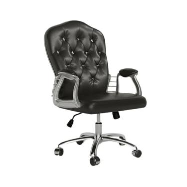 Imagem de WAOCEO Cadeira de escritório luxo moderna cadeira de computador livro elevador de escritório cadeira giratória confortável moda sedentária doméstica cadeira de encosto alto cadeiras de mesa (cor: preto)