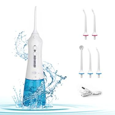Imagem de Mingzhe Irrigador Oral,Cordless Water Flosser 3 Modos com 5 Jet Tips Tanque de água profissional 300ml Irrigador oral dental sem fio Limpador de dentes portátil
