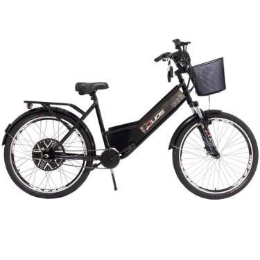 Imagem de Bicicleta Elétrica com Bateria de Lítio 48V 13Ah Confort Preta com Cestinha