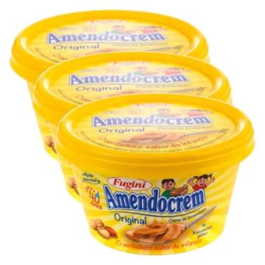 Imagem de Amendocrem Original Fugini Contendo 3 potes de 200g cada