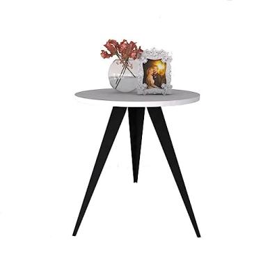 Imagem de Mesinha Lateral De Canto Para Sala e Quarto Redonda P.B