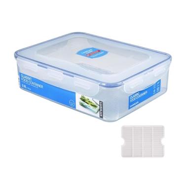 Imagem de Pote Hermético Retangular Tampa 4 travas e grade removível (saladeira) Lock&Lock - 3900mL