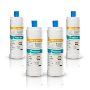 Imagem de Kit 4 Refil Filtro Hidrofiltros HF+3 Compatível com Purificador de Água IBBL Fr600 Frq600 Immaginare, PFN, PDF, E-due C+3