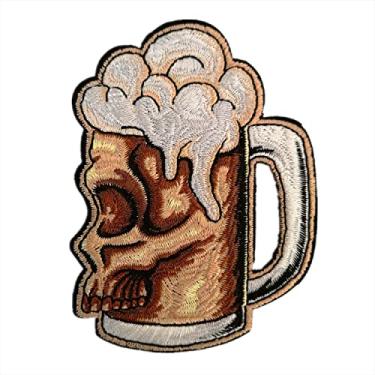 Imagem de CHBROS Esqueleto Beer bordado ferro em remendos para roupas jaquetas camisetas mochilas... ¡