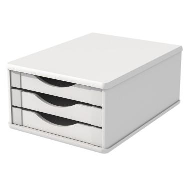 Imagem de Caixa Arquivo Gaveteiro Organizador de Escritório 3 Gavetas Madeira MDF para Documentos A5 A4