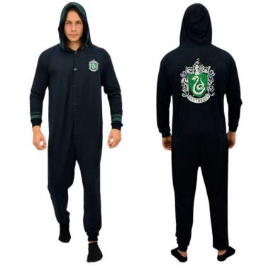 Imagem de Harry Potter Sonserina Slytherin Kigurumi Macacão Pijama Roupa Fantasia Cosplay Verão Oficial Warner Bros