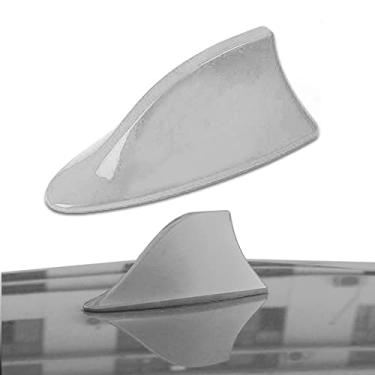 Imagem de ASUBHA Capa de antena de barbatana de tubarão de carro, base aérea de teto AM/FM sinal de rádio para carro, SUV, caminhão, capa em forma de barbatana de tubarão de veículo com fita adesiva,