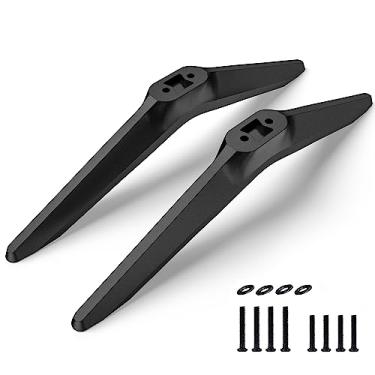 Imagem de (Versão atualizada) Suporte base para TCL Smart TV peças de substituição pernas para TCL Roku Smart Television – 32" 40" 43" 48" 48" 49" 50" 55" 65" com parafusos (32-55", 55" 65" preto) preto