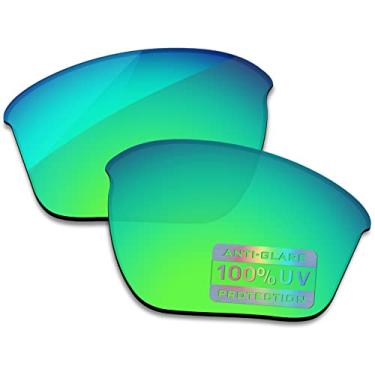 Imagem de Bowyer Lentes de reposição polarizadas para óculos de sol Oakley Flak Jacket XLJ - Espelho verde jade
