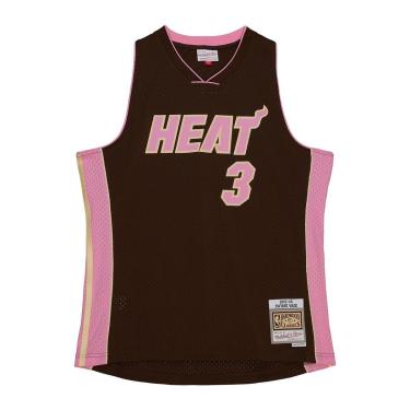 Imagem de Regata Mitchell & Ness Brown Sugar Bacon Swingman Jersey Miami Heat 2005-06 Dwyane Wade Masculino-Masculino