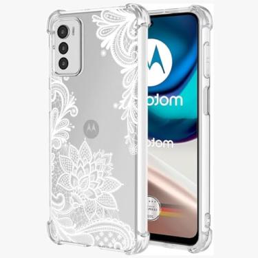 Imagem de Sidande Capa para Moto G42, Motorola G42 XT2233-2 Capa para meninas e mulheres, capa protetora fina de TPU flexível e floral transparente para Motorola Moto G42 4G Mandala