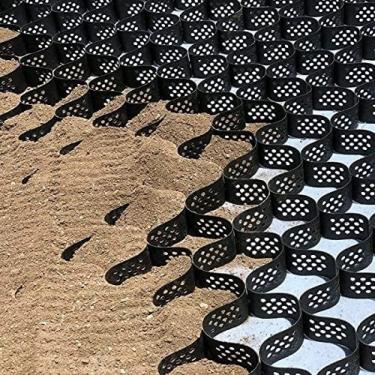Imagem de Grade de favo de mel Geocell para jardim de pátio para solo de cascalho - Pavimentadora de grade de estabilização de encosta dobrável flexível para muros de contenção, passarela e paisagismo