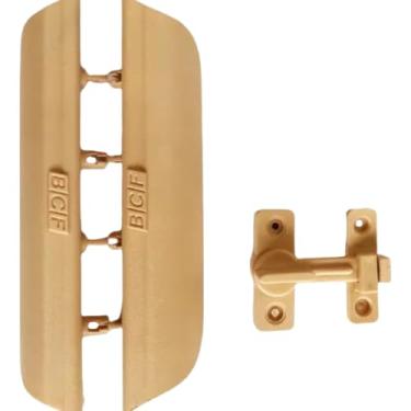 Imagem de 1 Puxador De Porta Sanfonada + 1 Trinco Bcf Branco (Bege)