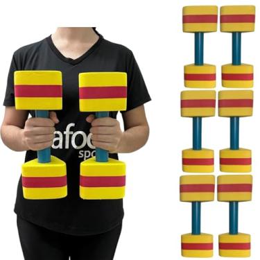 Imagem de Genérico, Kit 3 Pares Halteres Aquáticos Hidroginástica em EVA DF1105-AM 2 à 3kg Amarelo e Vermelho Dafoca Sports