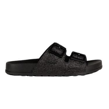 Imagem de Papete Moleca Rasteira Glitter Mini Shine Feminina Preta