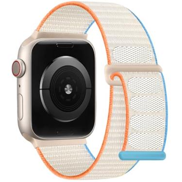 Imagem de DaQin Pulseira esportiva de nylon compatível com Apple Watch séries 11, 10, 9, 8, 7, 6, 5, 4, 3, 2 e 1 SE de 40 mm, 38 mm, 41 mm e 42 mm