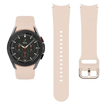 Imagem de KIMAIXA Pulseira para Galaxy Watch 5 de 40 mm e 44 mm/Galaxy Watch 5 Pro 45 mm/Galaxy Watch 4 40 mm 44 mm/Galaxy Watch 4 Classic Band 42 mm 46 mm, pulseira esportiva de silicone de 20 mm, pulseira feminina e masculina, rosa oficial