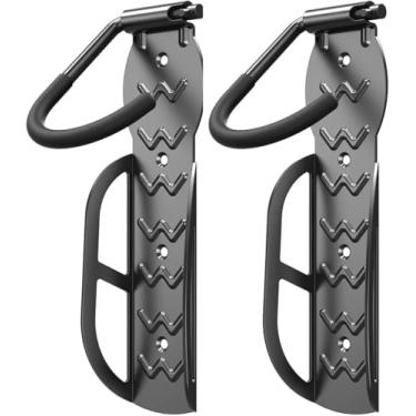 Imagem de Kit 2 Suporte de Parede para Bicicletas, Cabides de Bicicleta para Garagem, Gancho Vertical para Armazenamento Interno, Resistente Suporta até 30 kg, Pacote com 2