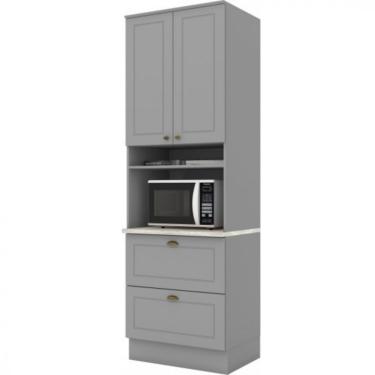 Imagem de Paneleiro Duplo Americana 220 cm Para 1 Forno Henn - Cinza