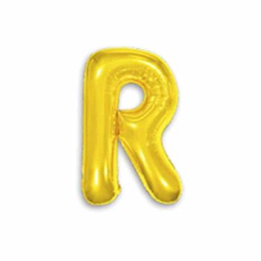 Imagem de Balão Metalizado, Make +, Letra R, Dourado, 40 cm