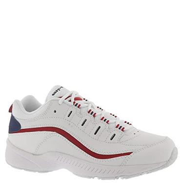 Imagem de Easy Spirit Tênis feminino de caminhada de couro Romy, Branco 140, 6.5 Narrow
