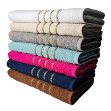 Imagem de Kit 03 Toalhas de Rosto Luxo Dourado Dubai 330g/m² 45x70cm Custo Benefício (Sortido)