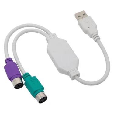 Imagem de Cabo conversor usb a macho para ps2 fêmea teclado e mouse wi046 multil