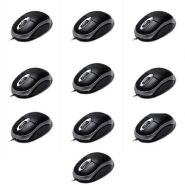 Imagem de KIT 10 Mouse Ergonomico Basico USB ÓPTICO 1000 DPI TECKNOW