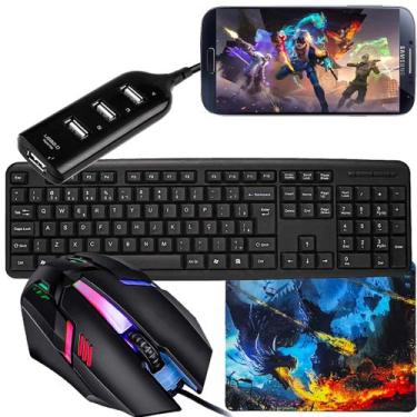 Imagem de Kit Mobilador Compativel com Celulares Android Teclado Mouse e Pad Spe