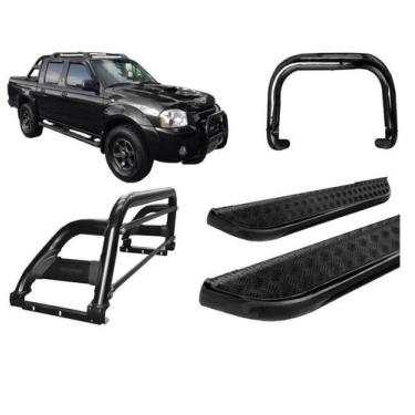 Imagem de Kit Quebra Mato Santo Antonio H2 Estribo Frontier 2007 Preto - HOZZ