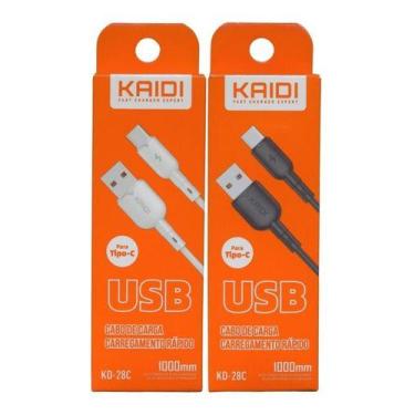 Imagem de Cabo Kaidi Celular Usb-c potente Android tipo-c reforçado, Preto