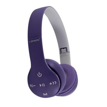 Imagem de Fone Sem Fio Bluetooth Headphone Colorido com Microfone Embutido Wireless Gamer (Roxo)