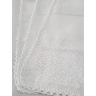 Imagem de Fralda Quadrinhos Ombro PT Crochet 30X75Cm Pacote C/6 Un Mabber, Branc