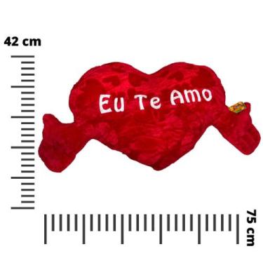 Imagem de Coração De Pelúcia Com Braços Grande Almofada Dia Namorados - Fizzy