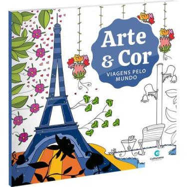 Imagem de Livro de Colorir Pintar Terapêutico Arte e Cor Culturama, Viagens pelo