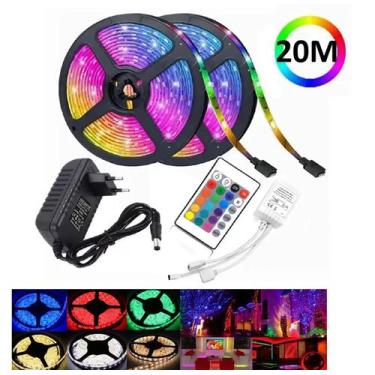 Imagem de 20m Fita Led 5050 Rgb Inteligente Wifi Contole Remoto 600led