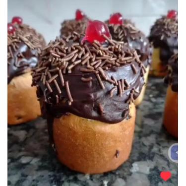 Imagem de Mini Panetone Recheado peso Aprox 180 Gr - Doces Dinda , brigadeiro 