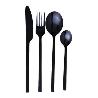 Imagem de Faqueiro Duo Oslo Preto com 16 Peças - A/CASA - ACASA