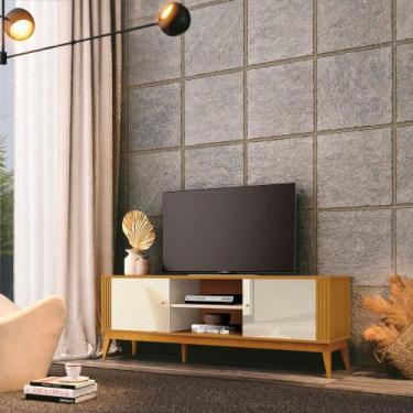 Imagem de Rack Grécia 2 Portas 160cm TV 60 Polegadas Ripado Lateral - Edn Móveis