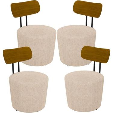 Imagem de Kit 04 Poltronas Para Sala De Estar Decorativa Base Fixa Luara M03 Lin