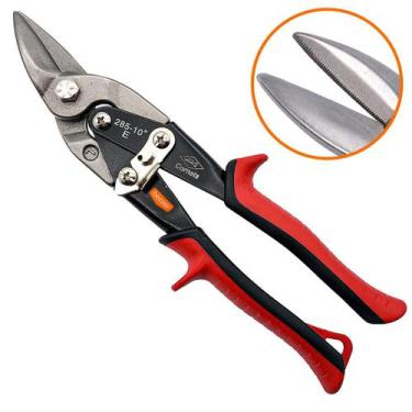 Imagem de Tesoura Aviação 25 cm Corta Chapa Bico Esquerdo Reto Direito Serralhei